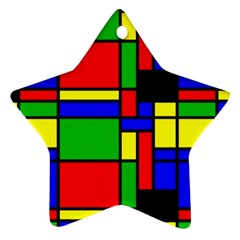 Mondrian Star Ornament (two Sides) by Siebenhuehner