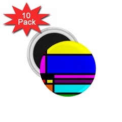 Mondrian 1 75  Button Magnet (10 Pack) by Siebenhuehner