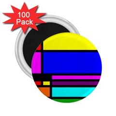 Mondrian 2 25  Button Magnet (100 Pack) by Siebenhuehner