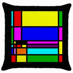 Mondrian Black Throw Pillow Case by Siebenhuehner