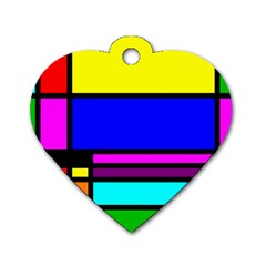 Mondrian Dog Tag Heart (one Sided)  by Siebenhuehner