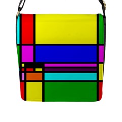 Mondrian Flap Closure Messenger Bag (large) by Siebenhuehner