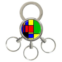 Mondrian 3-ring Key Chain by Siebenhuehner