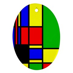 Mondrian Oval Ornament (two Sides) by Siebenhuehner