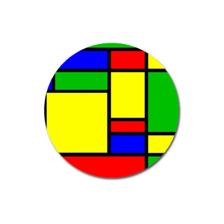 Mondrian Magnet 3  (Round)