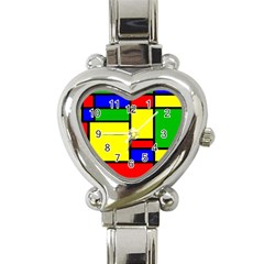 Mondrian Heart Italian Charm Watch 