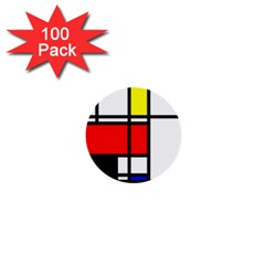 Mondrian 1  Mini Button (100 Pack) by Siebenhuehner