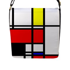 Mondrian Flap Closure Messenger Bag (large)