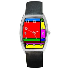 Mondrian Tonneau Leather Watch by Siebenhuehner