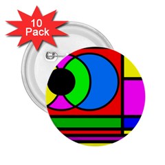 Mondrian 2 25  Button (10 Pack)