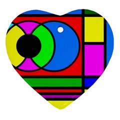 Mondrian Heart Ornament (two Sides) by Siebenhuehner