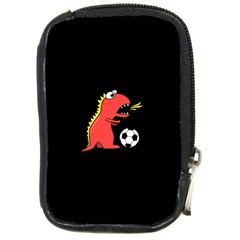 Black Cartoon Dinosaur Soccer Compact Camera Leather Case