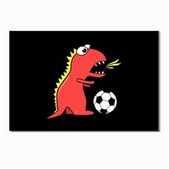 Black Cartoon Dinosaur Soccer Postcard 4 x 6  (10 Pack)