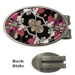 Floral Arabesque Decorative Artwork Money Clip (Oval) Front