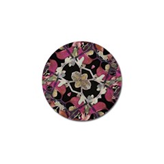 Floral Arabesque Decorative Artwork Golf Ball Marker 4 Pack