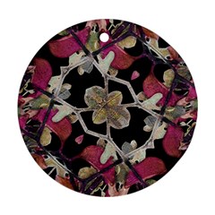 Floral Arabesque Decorative Artwork Round Ornament (two Sides) by dflcprints