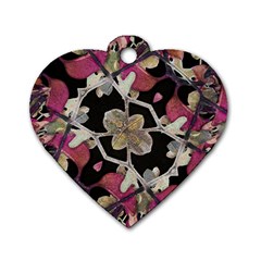 Floral Arabesque Decorative Artwork Dog Tag Heart (one Sided)  by dflcprints