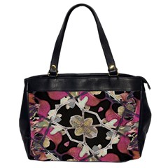 Floral Arabesque Decorative Artwork Oversize Office Handbag (two Sides) by dflcprints