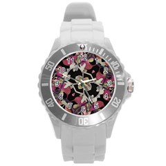 Floral Arabesque Decorative Artwork Plastic Sport Watch (large)