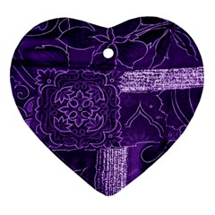 Pretty Purple Patchwork Heart Ornament