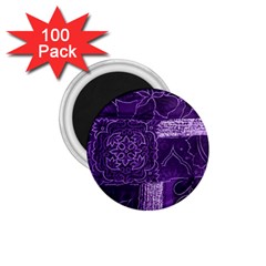 Pretty Purple Patchwork 1 75  Button Magnet (100 Pack) by FunWithFibro