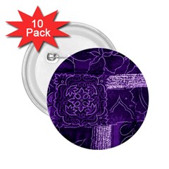 Pretty Purple Patchwork 2 25  Button (10 Pack)