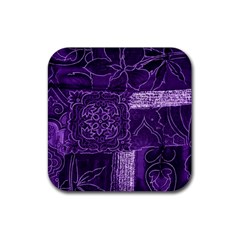 Pretty Purple Patchwork Drink Coaster (square) by FunWithFibro