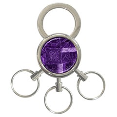 Pretty Purple Patchwork 3-ring Key Chain