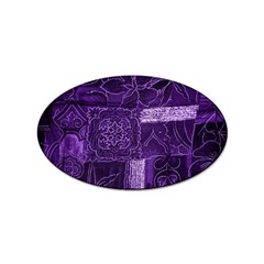 Pretty Purple Patchwork Sticker 10 Pack (oval) by FunWithFibro