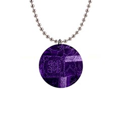 Pretty Purple Patchwork Button Necklace by FunWithFibro