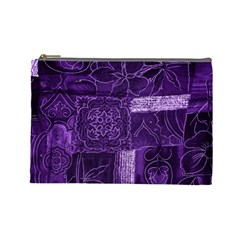 Pretty Purple Patchwork Cosmetic Bag (large) by FunWithFibro