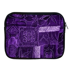 Pretty Purple Patchwork Apple Ipad Zippered Sleeve by FunWithFibro