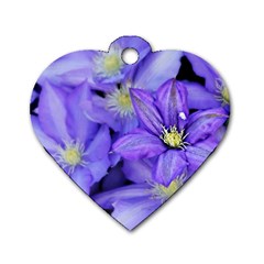 Purple Wildflowers For Fms Dog Tag Heart (one Sided)  by FunWithFibro