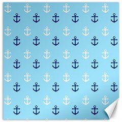 Anchors In Blue And White Canvas 16  X 16  (unframed) by StuffOrSomething
