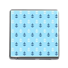 Anchors In Blue And White Memory Card Reader With Storage (square) by StuffOrSomething