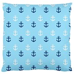 Anchors In Blue And White Large Cushion Case (Two Sided)  Back