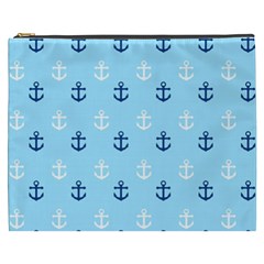 Anchors In Blue And White Cosmetic Bag (xxxl) by StuffOrSomething