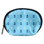 Anchors In Blue And White Accessory Pouch (Medium) Front