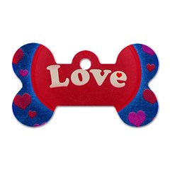 Love Theme Concept  Illustration Motif  Dog Tag Bone (one Sided) by dflcprints