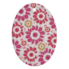 Feminine Flowers Pattern Oval Ornament by dflcprints