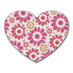 Feminine Flowers Pattern Mouse Pad (heart) by dflcprints