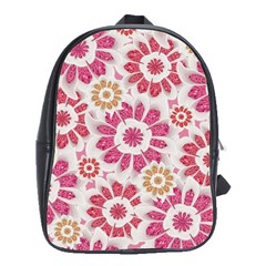 Feminine Flowers Pattern School Bag (xl) by dflcprints
