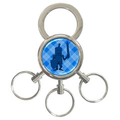 Blue Knight On Plaid 3-ring Key Chain by StuffOrSomething