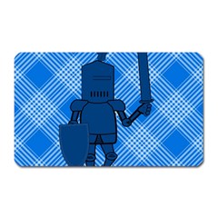 Blue Knight On Plaid Magnet (rectangular) by StuffOrSomething