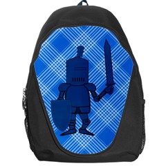 Blue Knight On Plaid Backpack Bag by StuffOrSomething