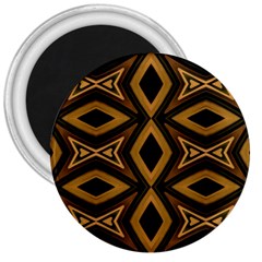 Tribal Diamonds Pattern Brown Colors Abstract Design 3  Button Magnet