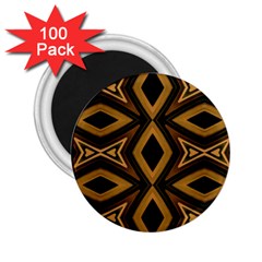 Tribal Diamonds Pattern Brown Colors Abstract Design 2.25  Button Magnet (100 pack)