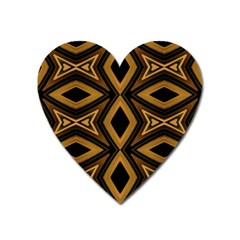 Tribal Diamonds Pattern Brown Colors Abstract Design Magnet (Heart)