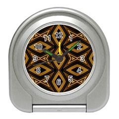 Tribal Diamonds Pattern Brown Colors Abstract Design Desk Alarm Clock by dflcprints