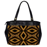 Tribal Diamonds Pattern Brown Colors Abstract Design Oversize Office Handbag (Two Sides) Back